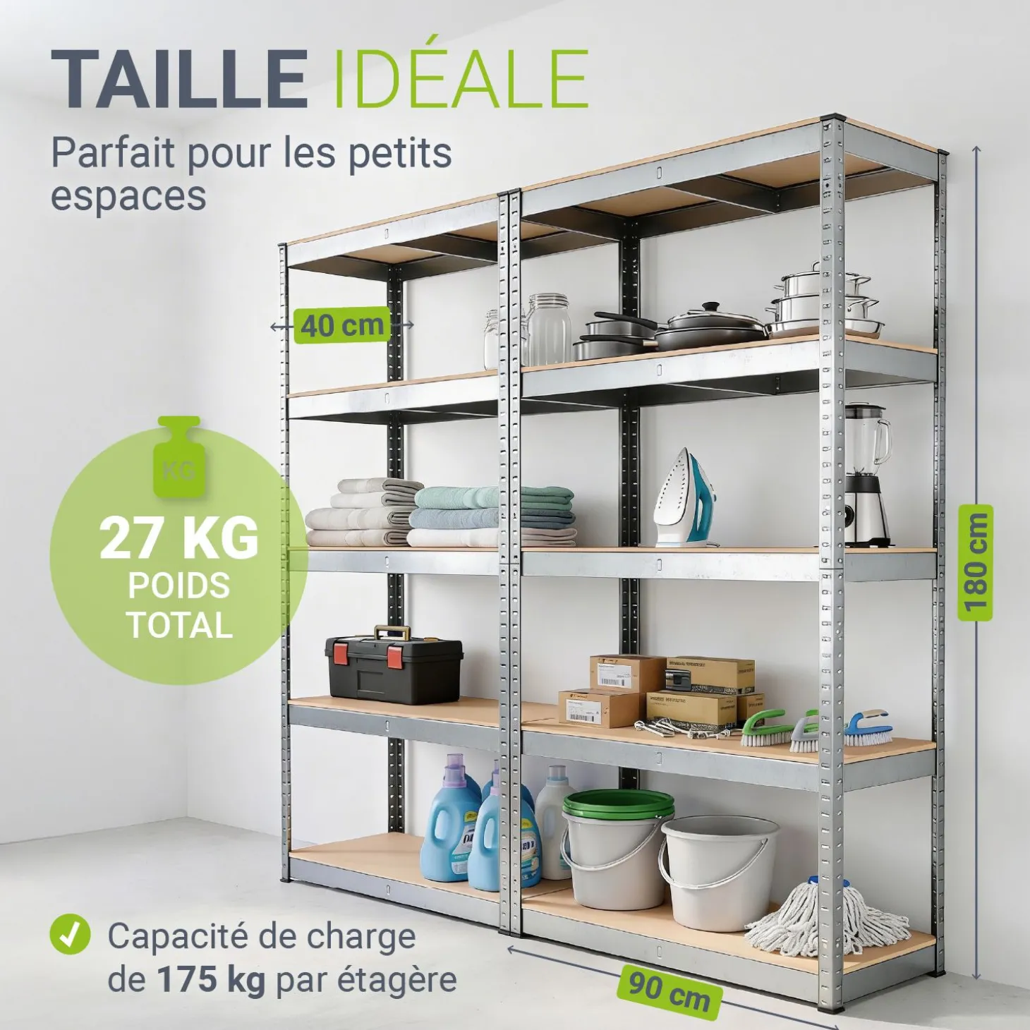 Lagerregal Basic 2er bis 8er Set 180 x 90 x 40 cm