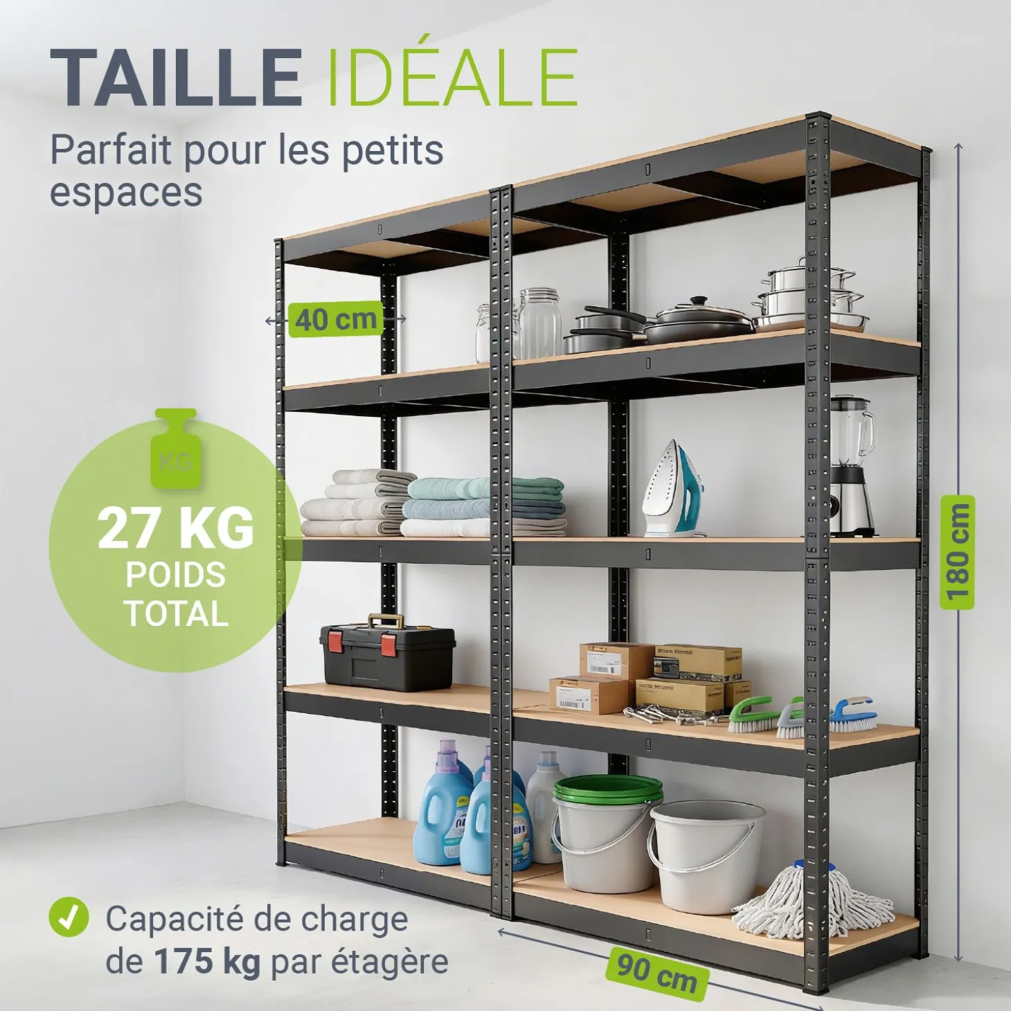 Lagerregal Basic 2er bis 8er Set 180 x 90 x 40 cm