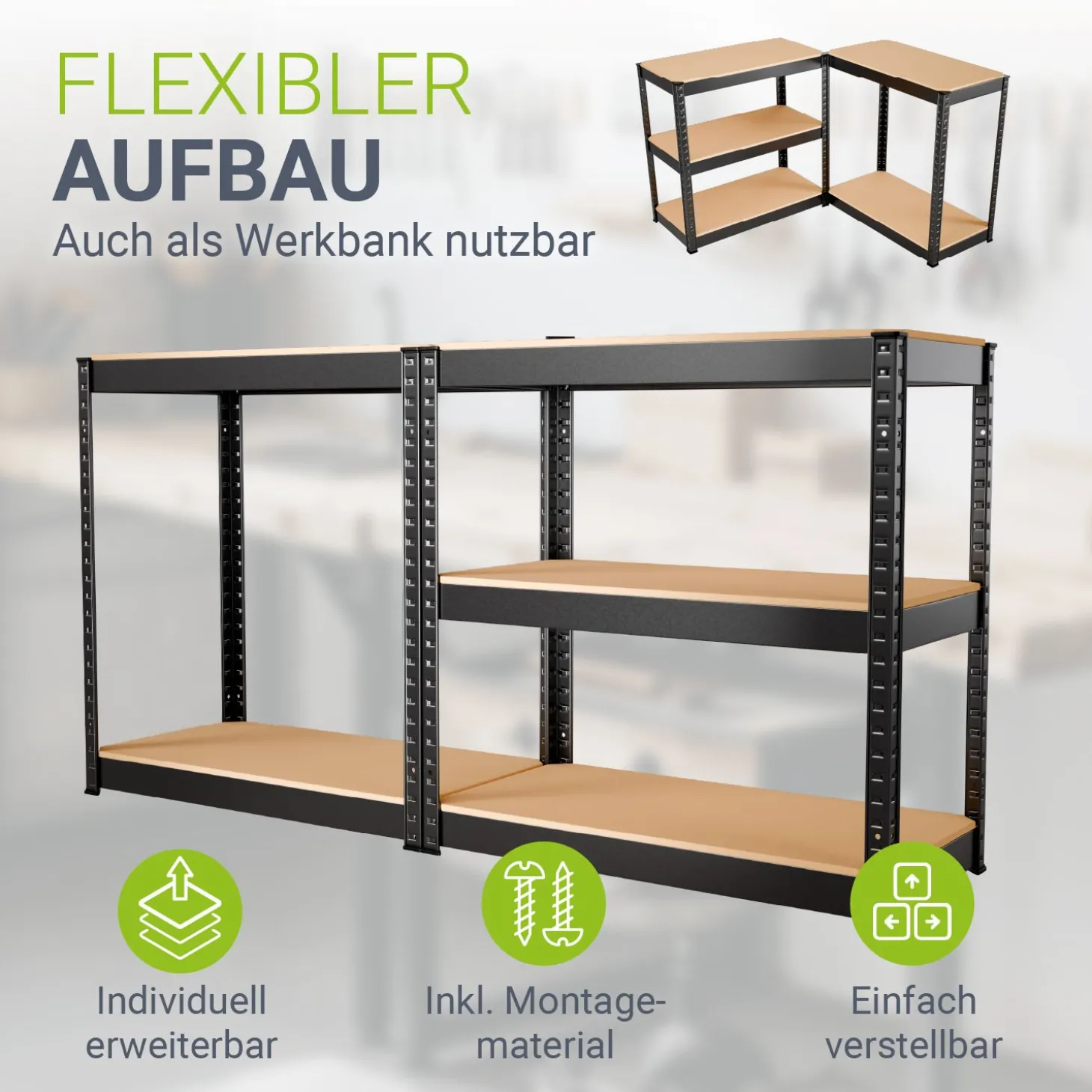 Lagerregal Easy 2er Set 160 x 80 x 40 cm