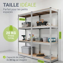 Lagerregal Easy 2er Set 160 x 80 x 40 cm