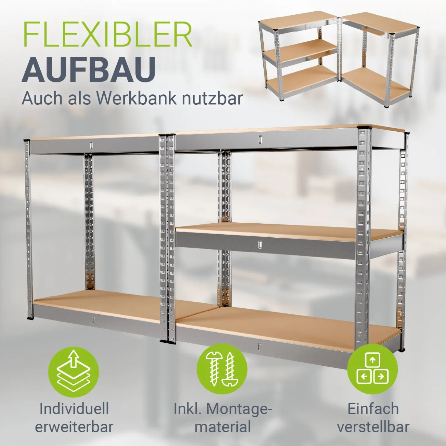 Lagerregal Easy 2er Set 160 x 80 x 40 cm
