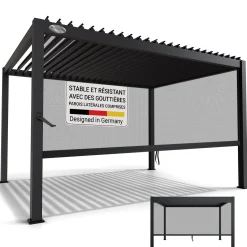 Lamellendach Tahiti 3 x 4 m inkl. 1x Seitenwand 4 m