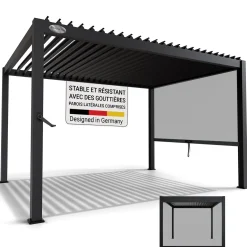 Lamellendach Tahiti 3 x 4 m inkl. 1x Seitenwand 3 m