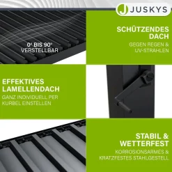 Lamellendach Tahiti 3 x 3 m inkl. 2x Seitenwand 3 m
