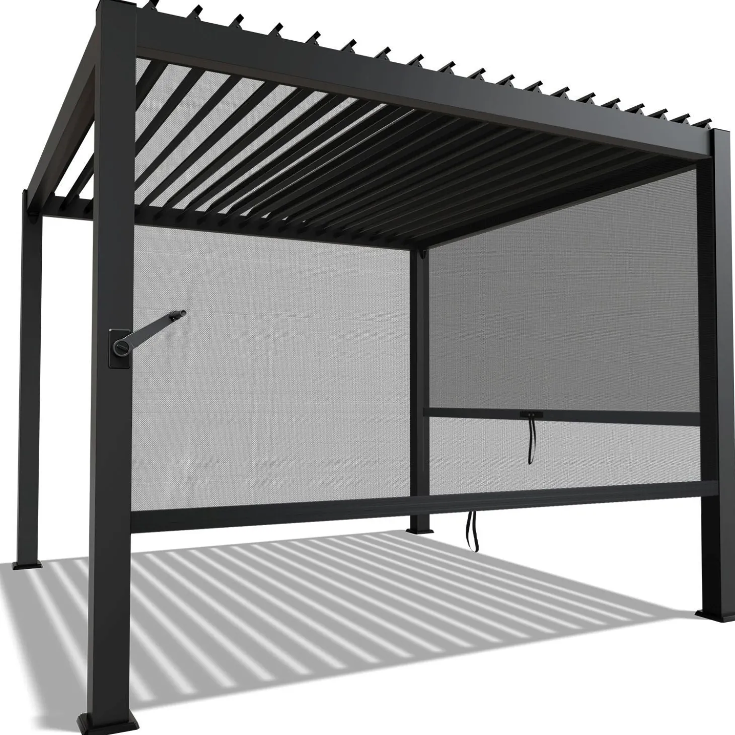 Lamellendach Tahiti 3 x 3 m inkl. 2x Seitenwand 3 m
