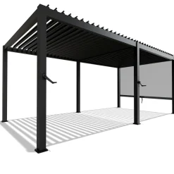 Lamellendach Tahiti 3 x 5,9 m inkl. 1x Seitenwand 3 m