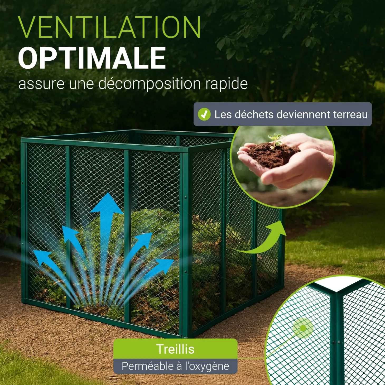 Metall Komposter für Gartenabfälle