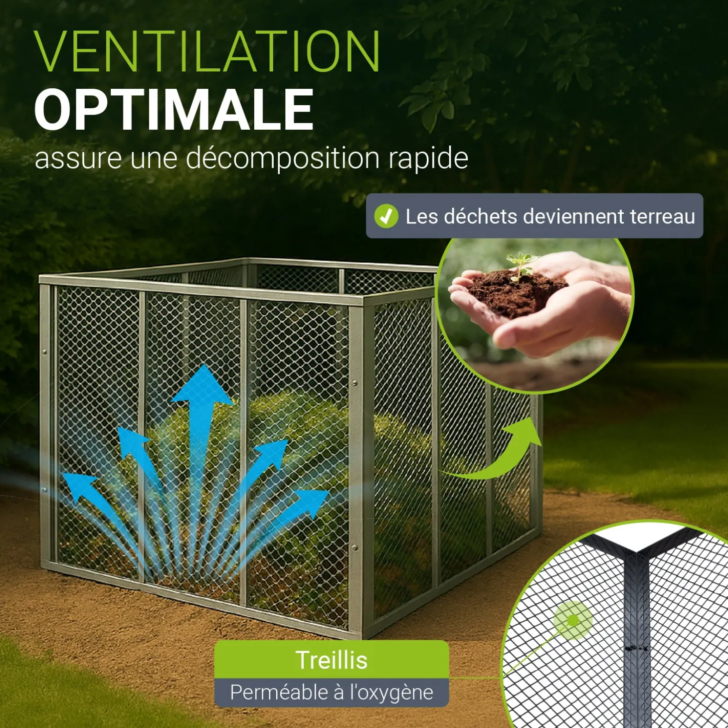 Metall Komposter für Gartenabfälle