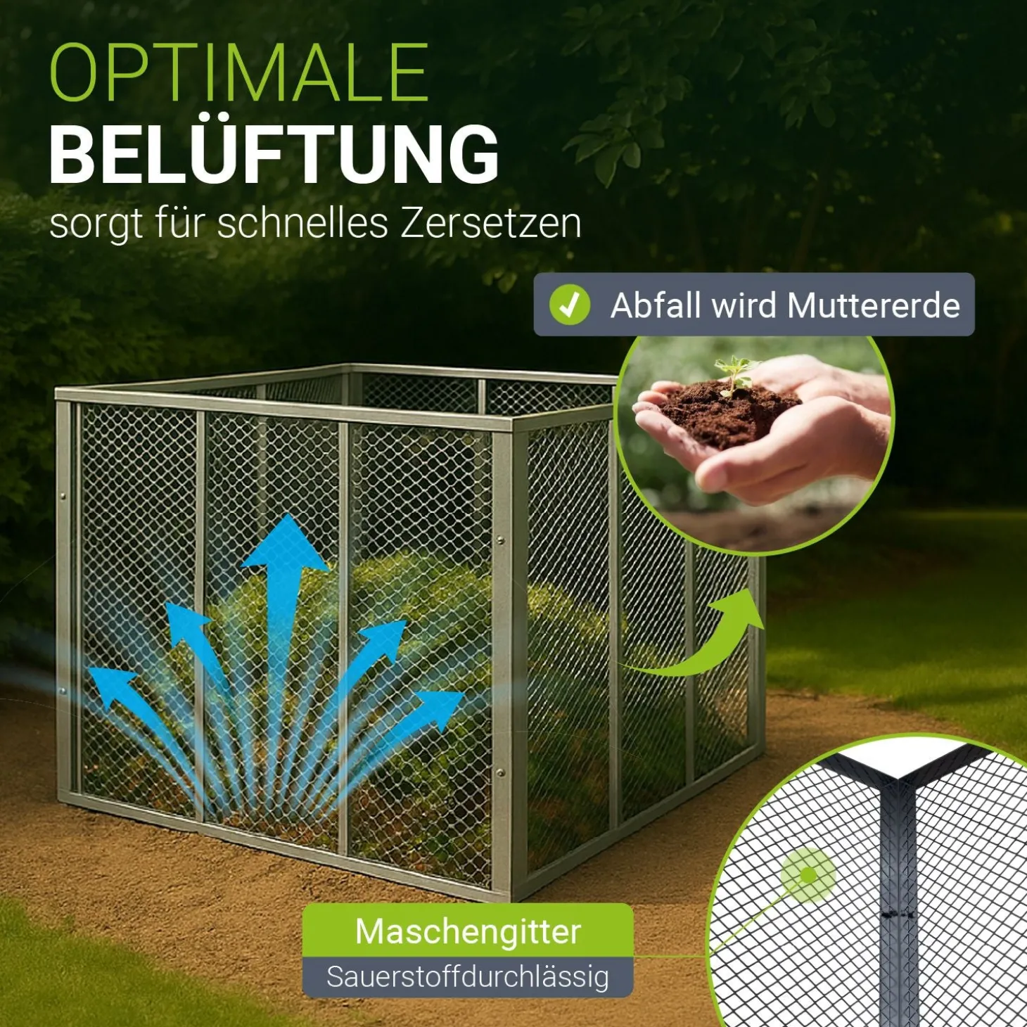 Metall Komposter für Gartenabfälle
