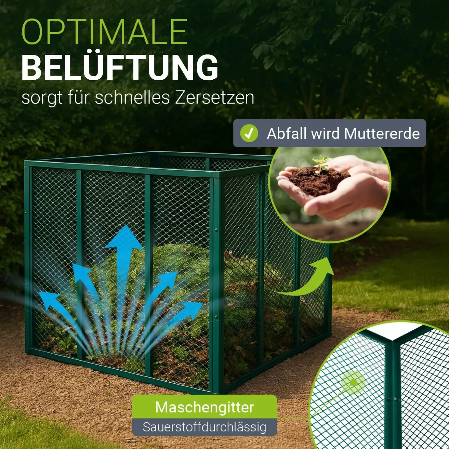 Metall Komposter für Gartenabfälle