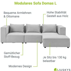 Modulares Sofa Domas L - 3 Sitzer