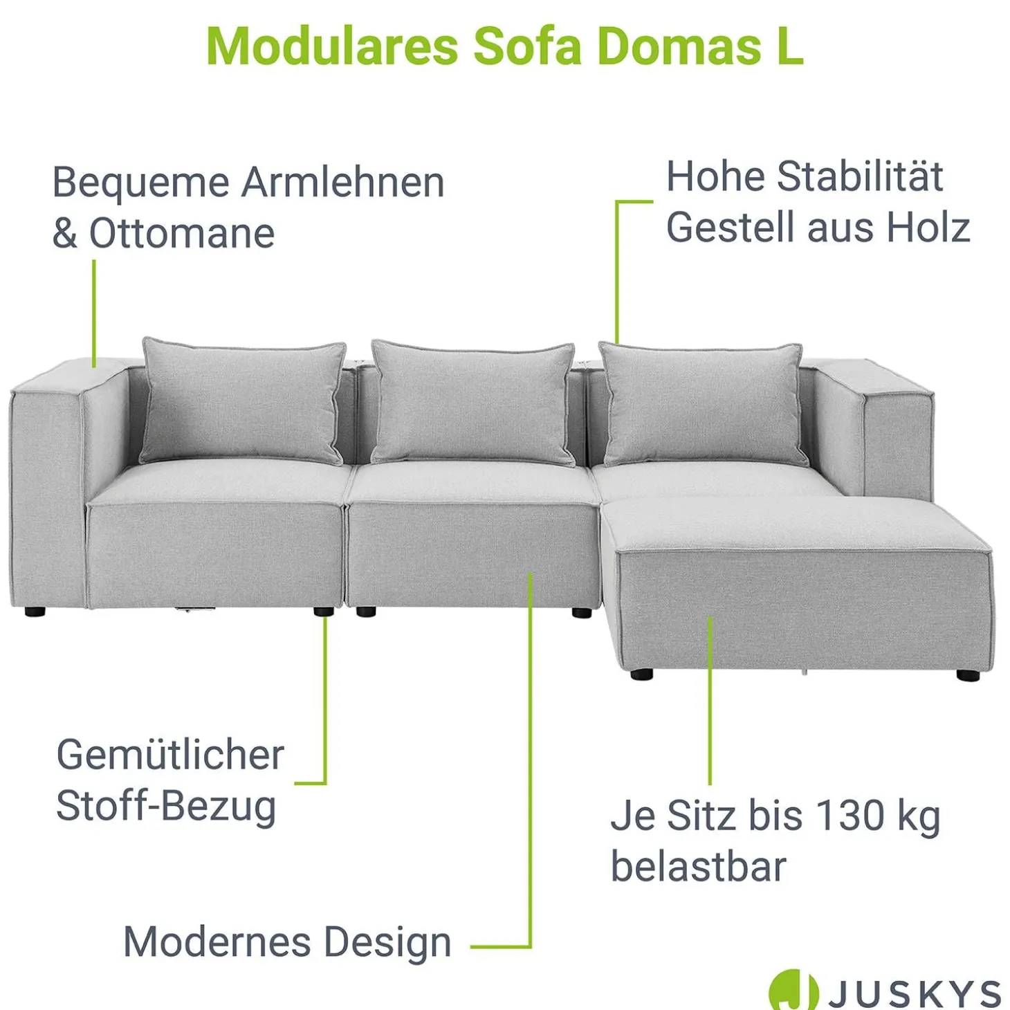 Modulares Sofa Domas L - 3 Sitzer