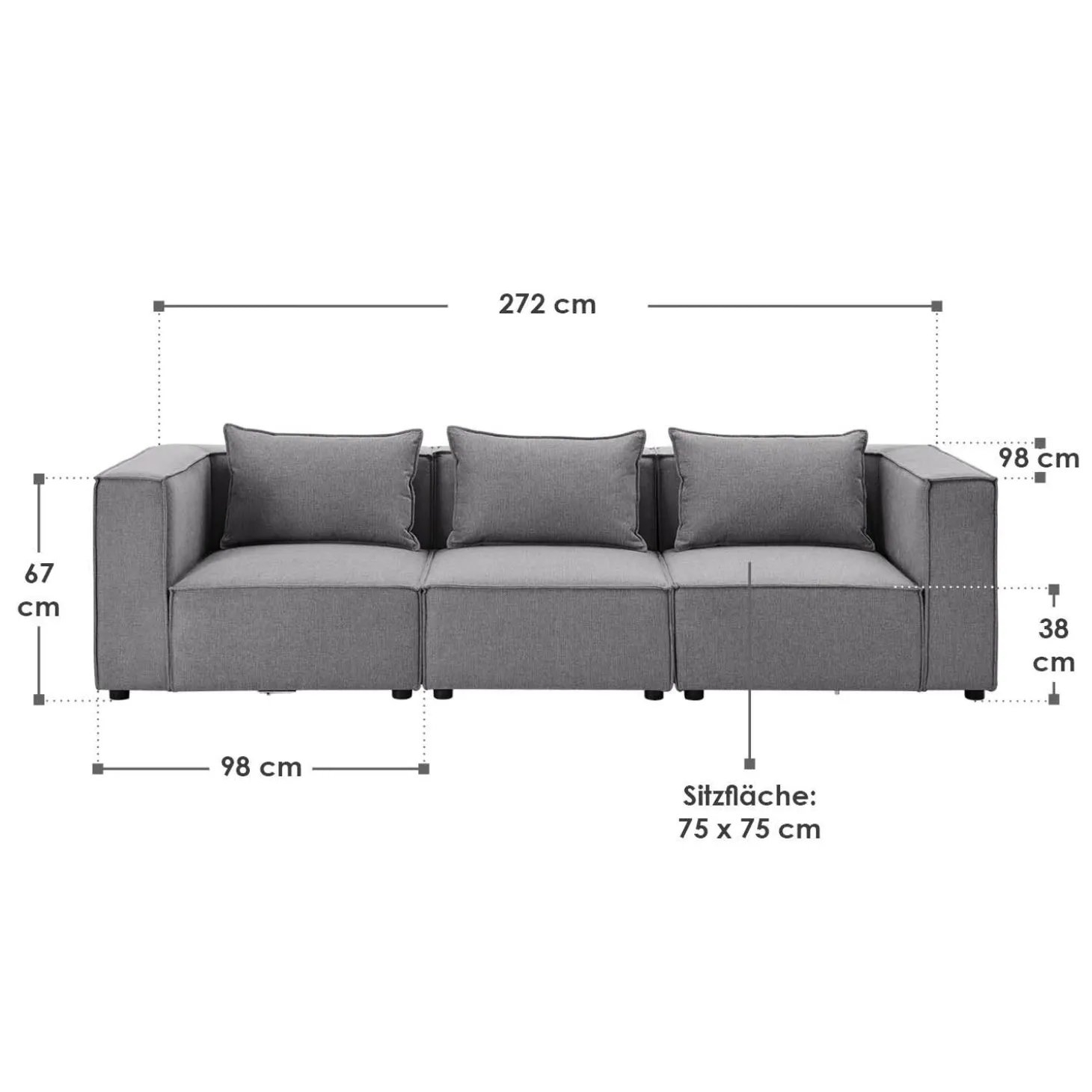 Modulares Sofa Domas M - 3 Sitzer