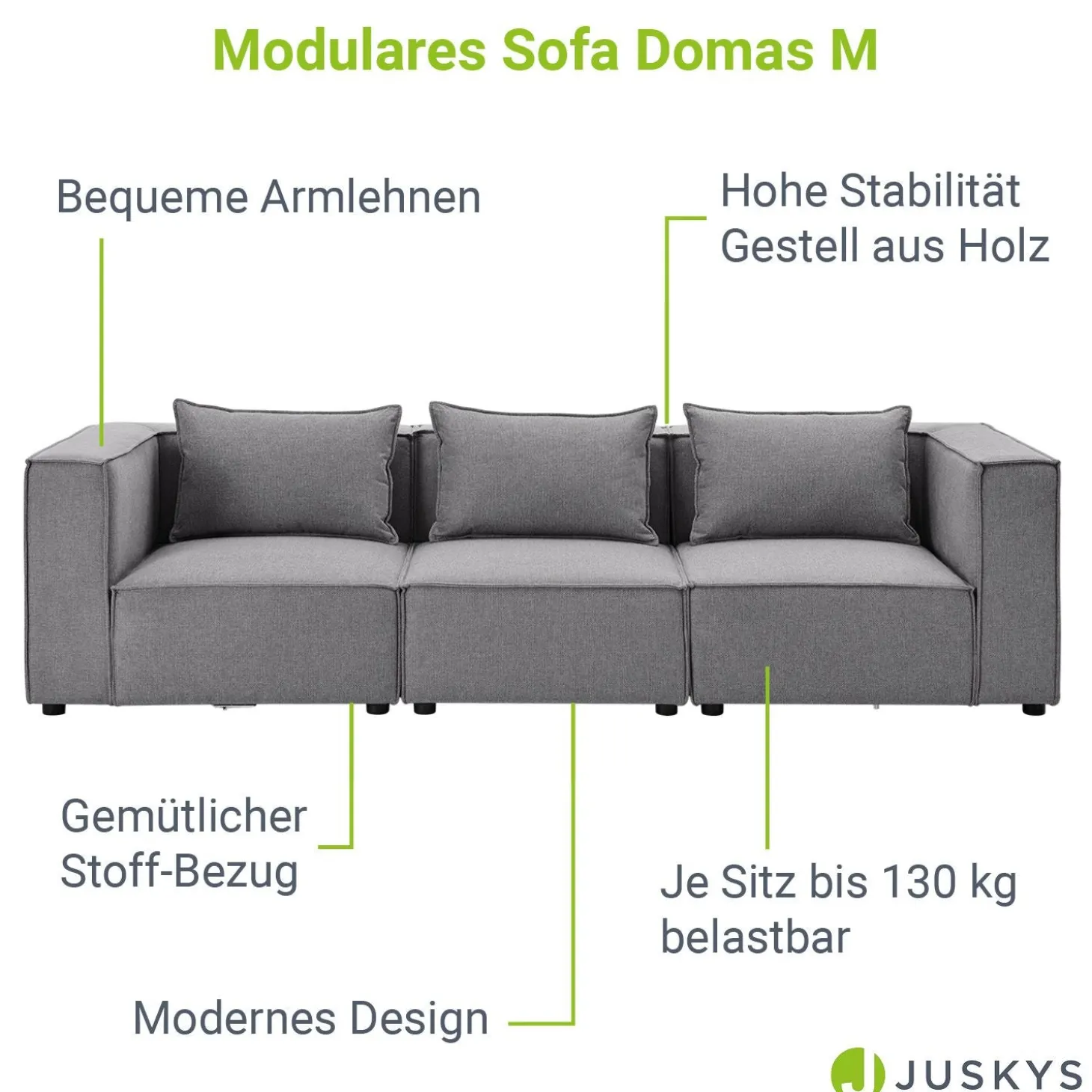 Modulares Sofa Domas M - 3 Sitzer