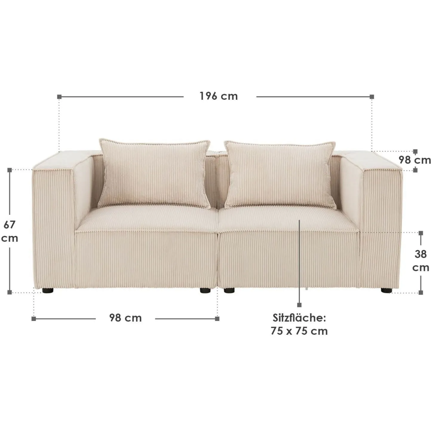Modulares Sofa Domas S - 2 Sitzer