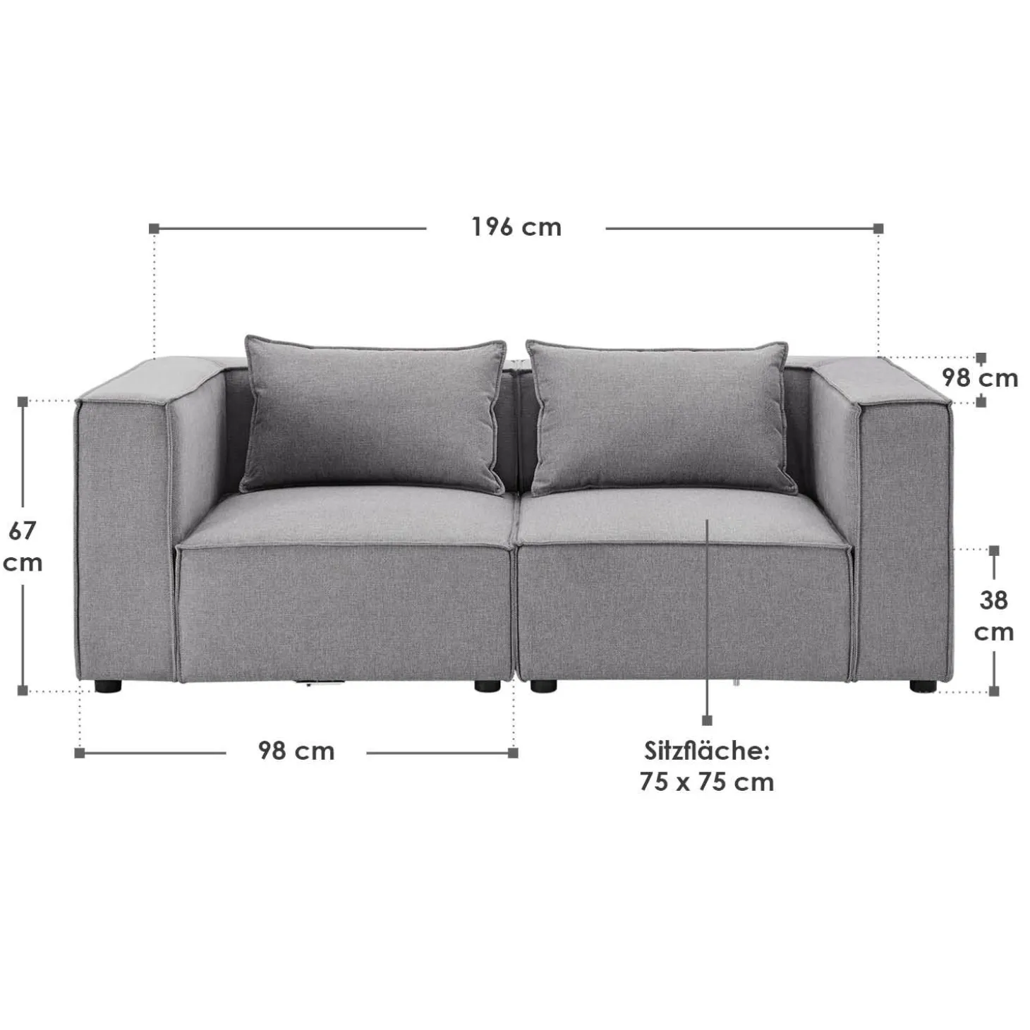 Modulares Sofa Domas S - 2 Sitzer