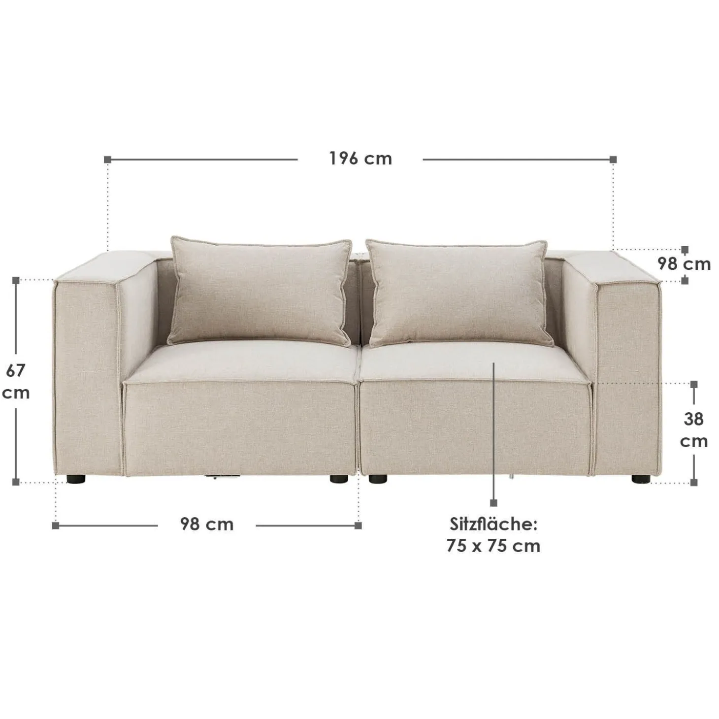 Modulares Sofa Domas S - 2 Sitzer