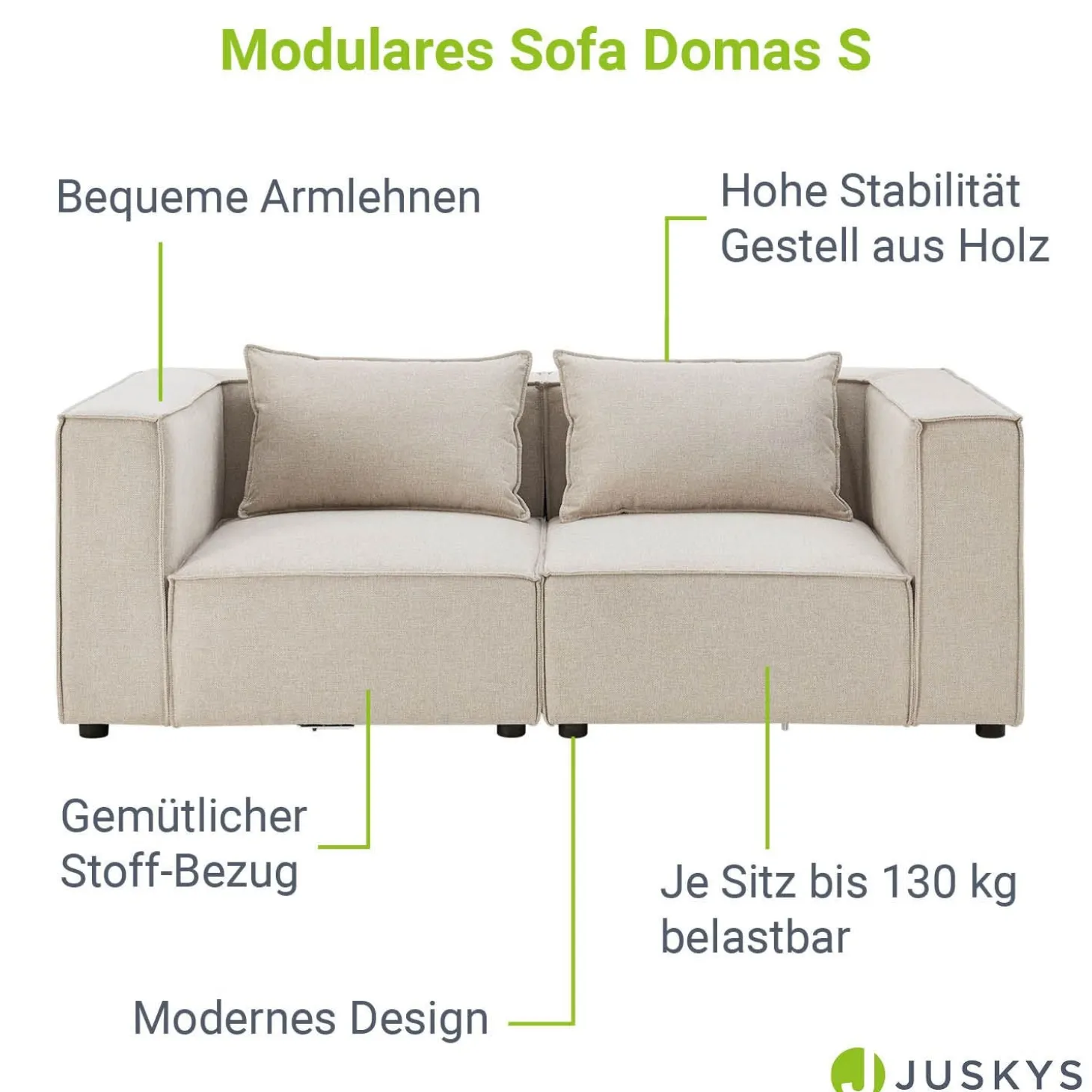 Modulares Sofa Domas S - 2 Sitzer