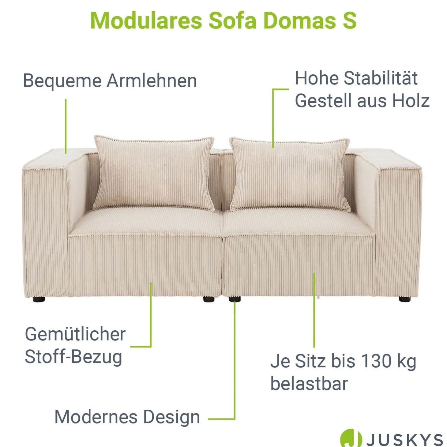 Modulares Sofa Domas S - 2 Sitzer