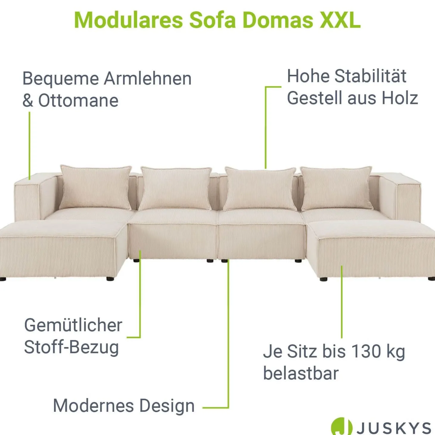 Modulares Sofa Domas XXL - Wohnlandschaft