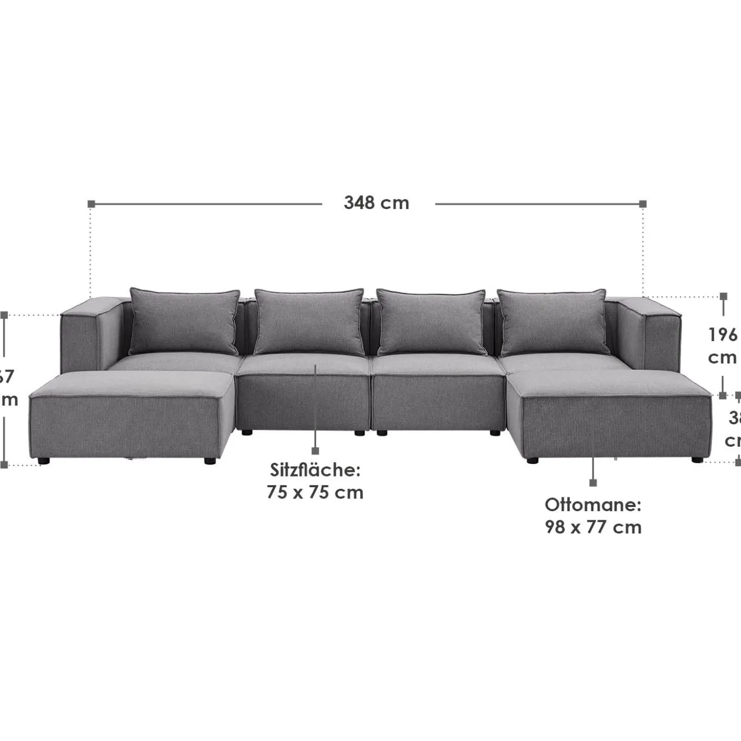 Modulares Sofa Domas XXL - Wohnlandschaft