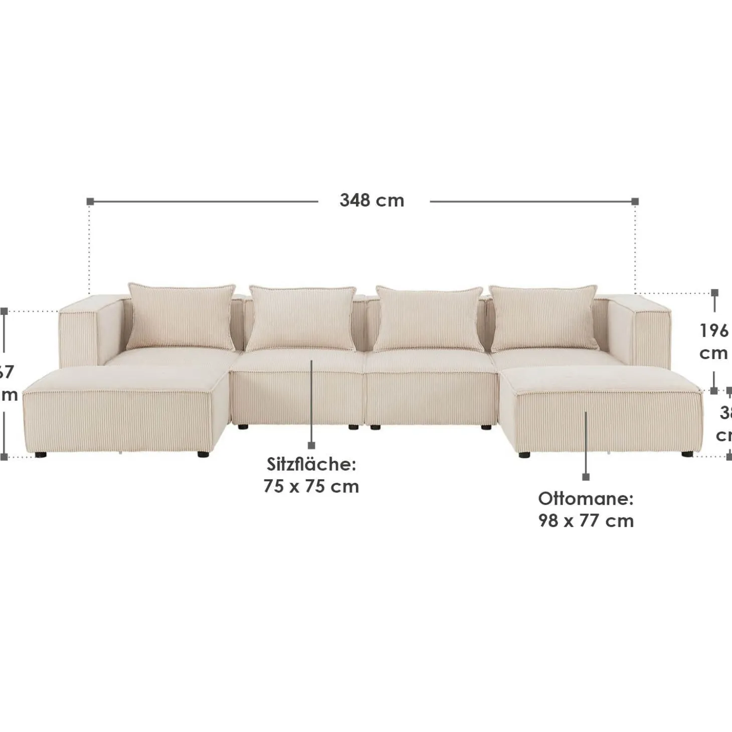 Modulares Sofa Domas XXL - Wohnlandschaft