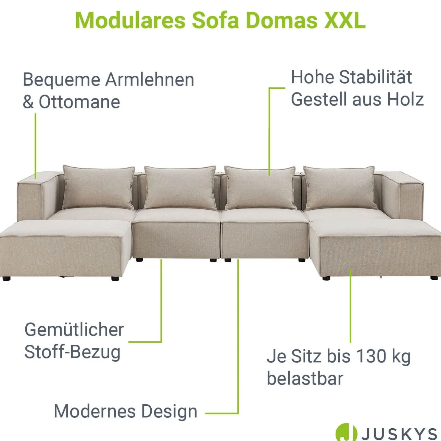 Modulares Sofa Domas XXL - Wohnlandschaft