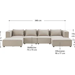 Modulares Sofa Domas XXL - Wohnlandschaft