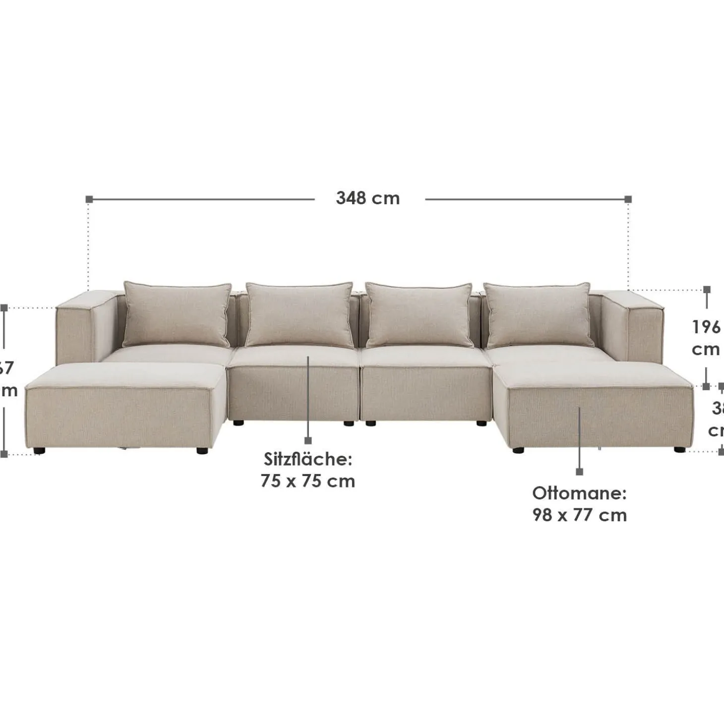 Modulares Sofa Domas XXL - Wohnlandschaft