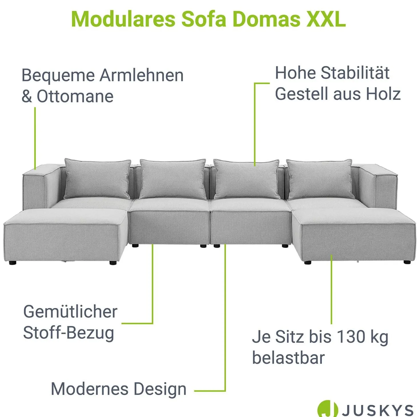 Modulares Sofa Domas XXL - Wohnlandschaft