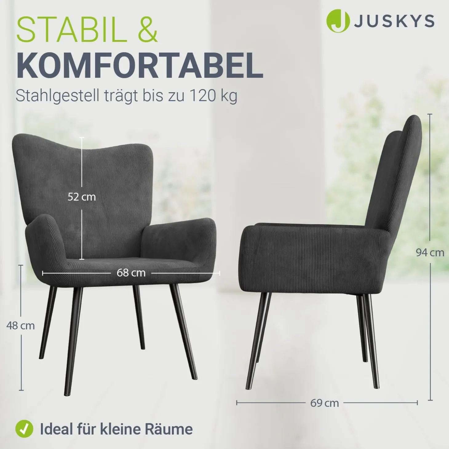 Ohrensessel mit optionalem Hocker Odense