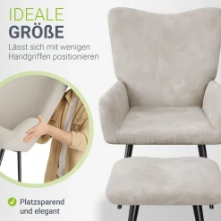 Ohrensessel mit optionalem Hocker Odense