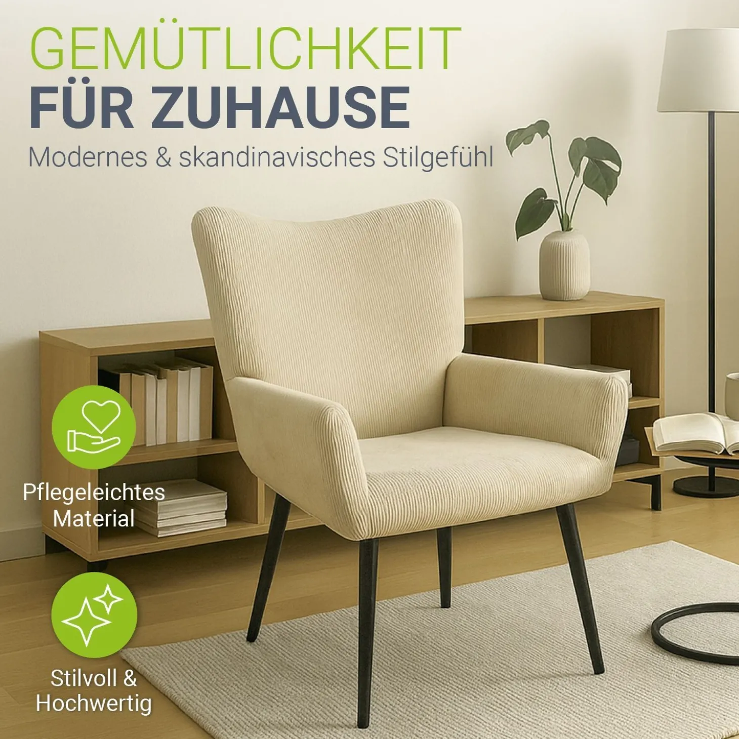 Ohrensessel mit optionalem Hocker Odense