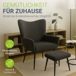 Ohrensessel mit optionalem Hocker Odense