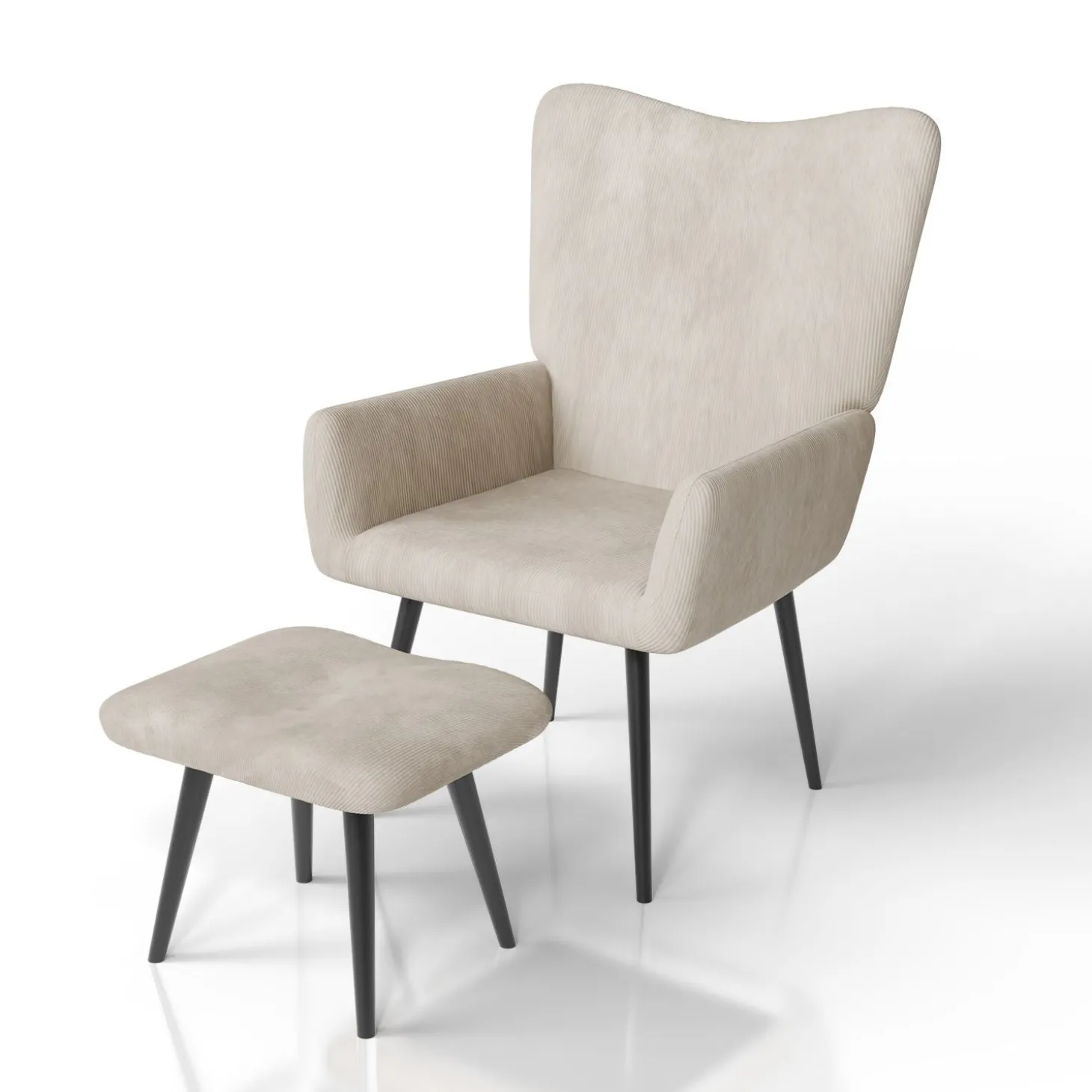Ohrensessel mit optionalem Hocker Odense