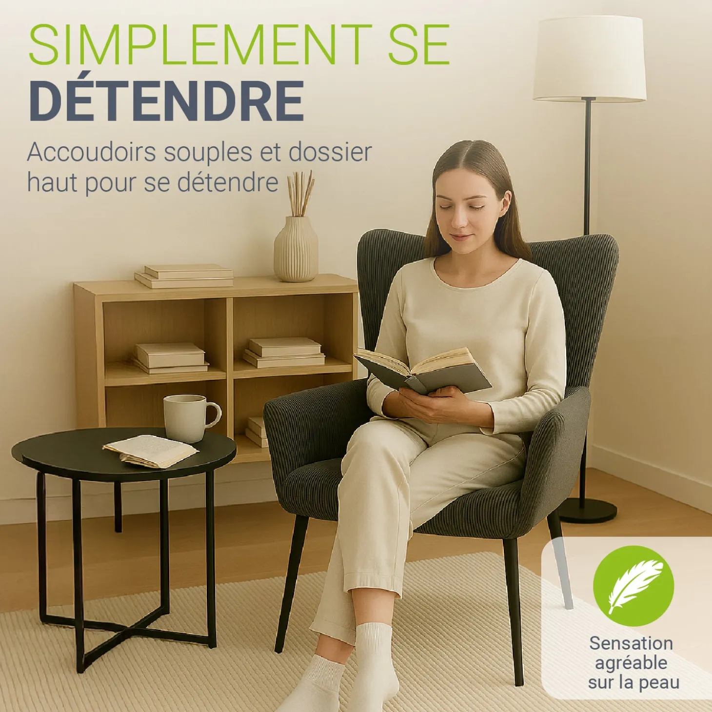 Ohrensessel mit optionalem Hocker Odense