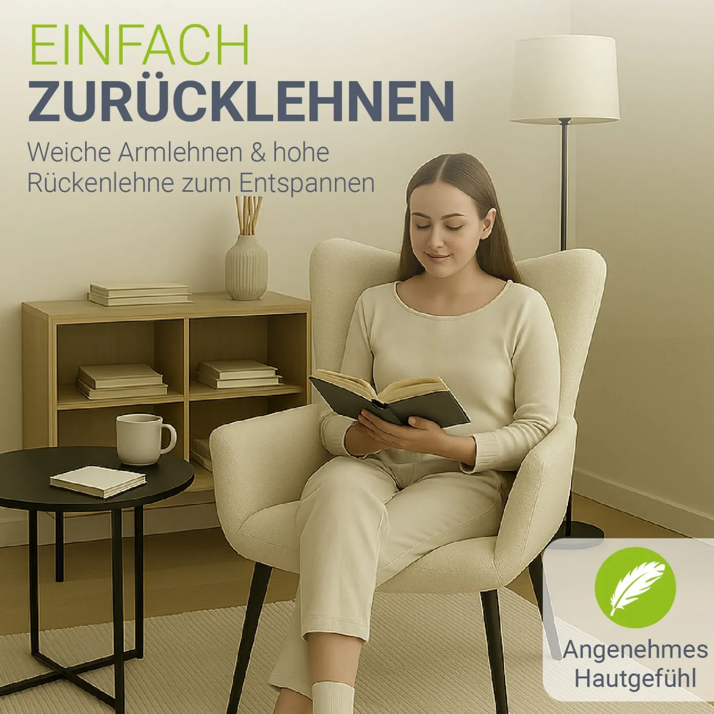 Ohrensessel mit optionalem Hocker Odense