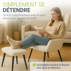 Ohrensessel mit optionalem Hocker Odense