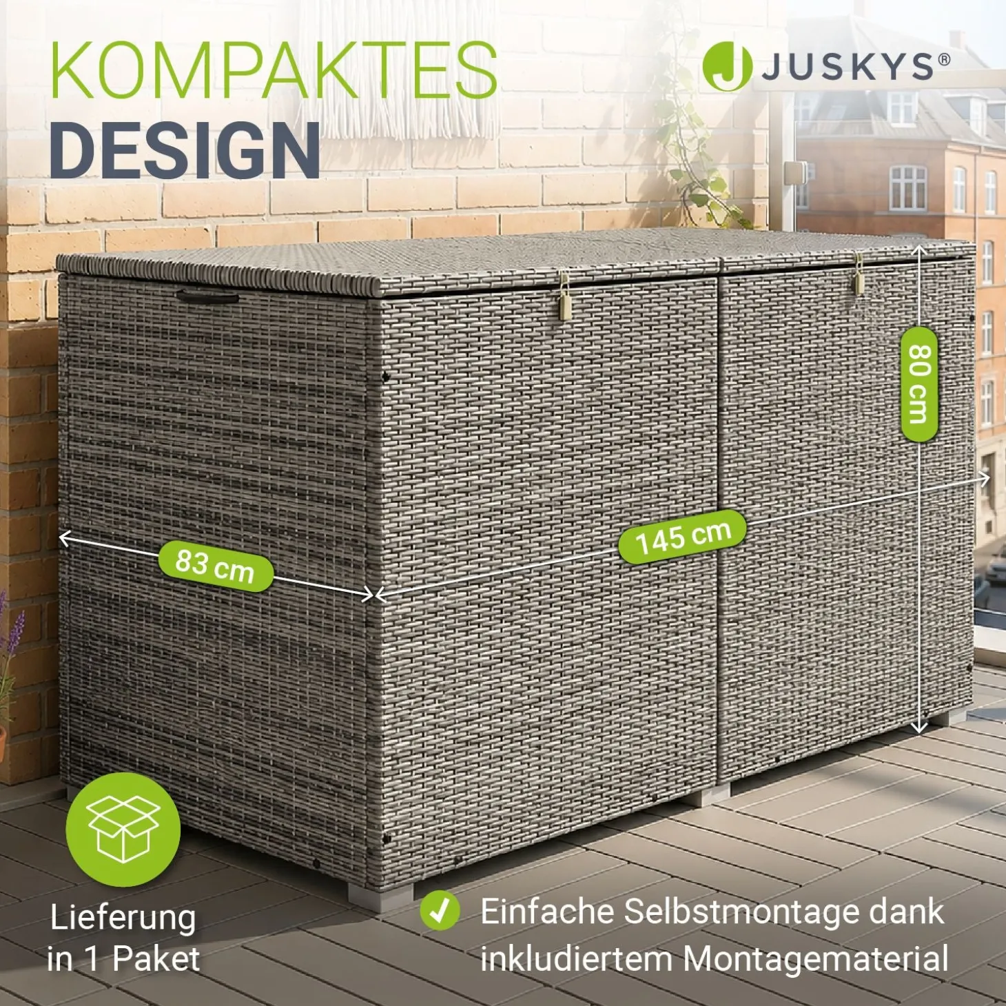 Polyrattan Auflagenbox Ikaria