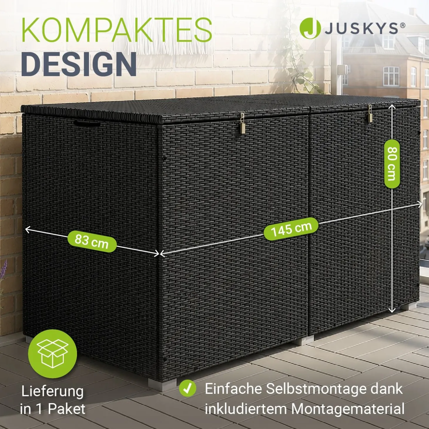 Polyrattan Auflagenbox Ikaria