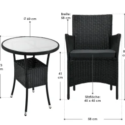 Polyrattan Balkon Set Bayamo