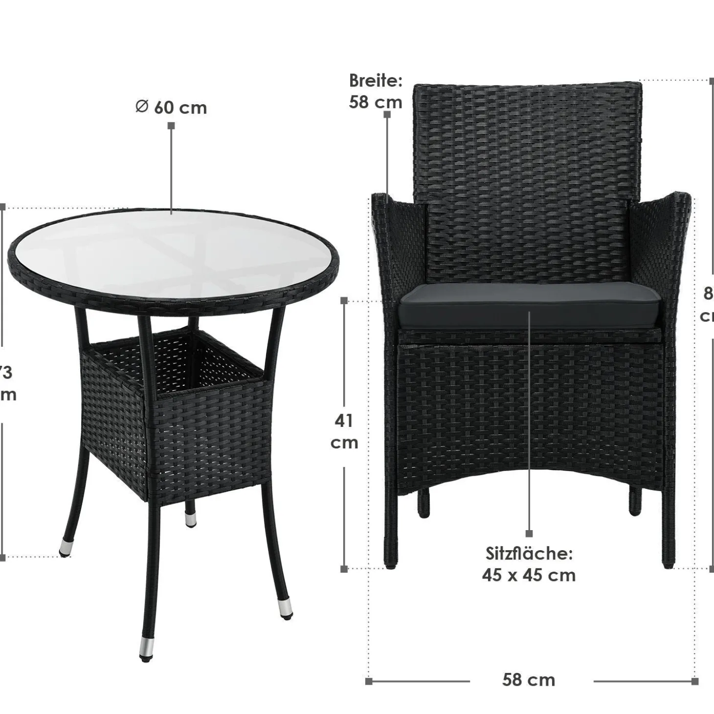 Polyrattan Balkon Set Bayamo