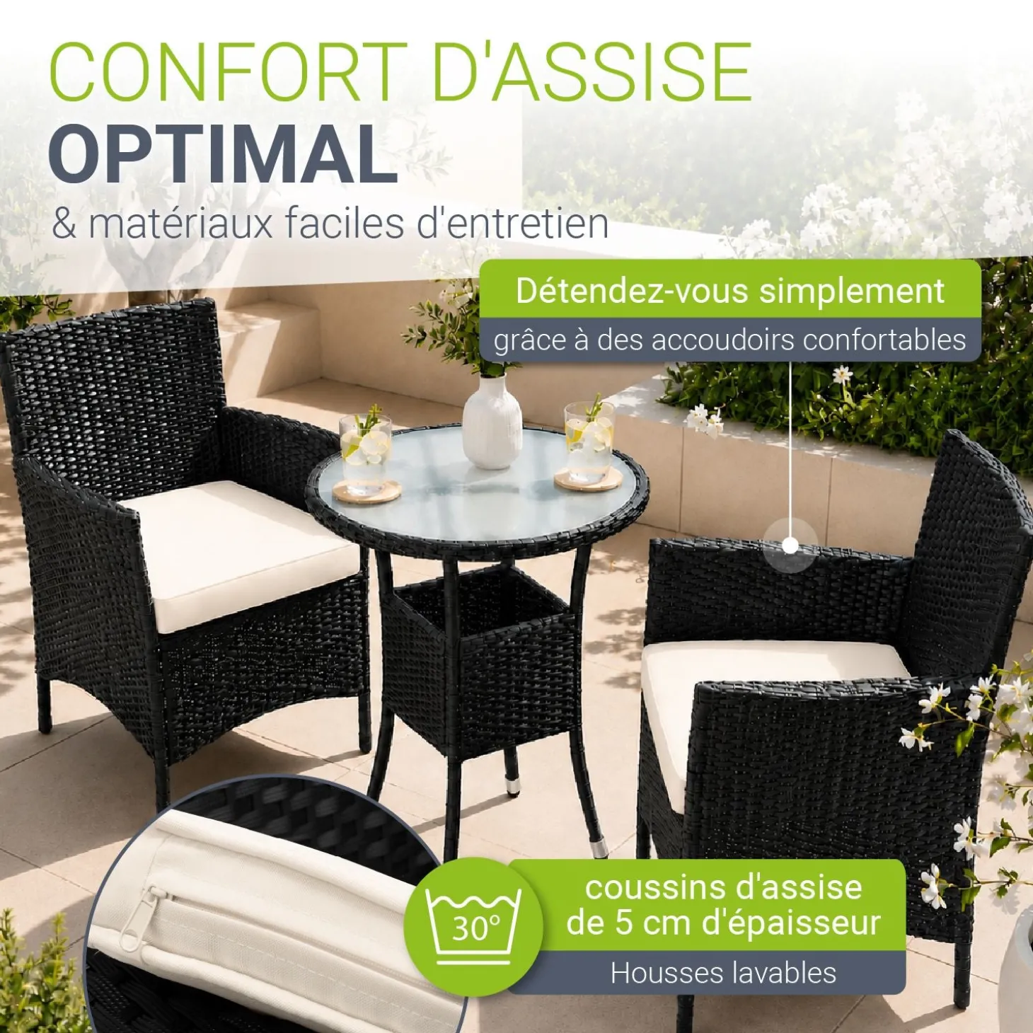 Polyrattan Balkon Set Bayamo