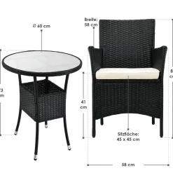 Polyrattan Balkon Set Bayamo