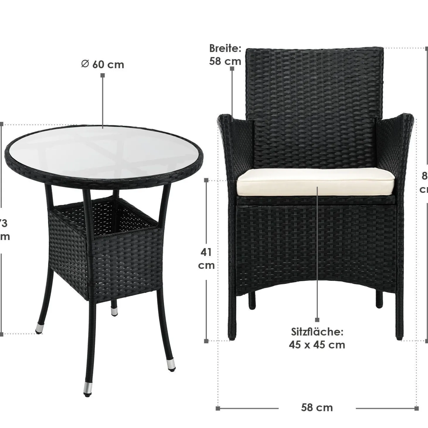 Polyrattan Balkon Set Bayamo