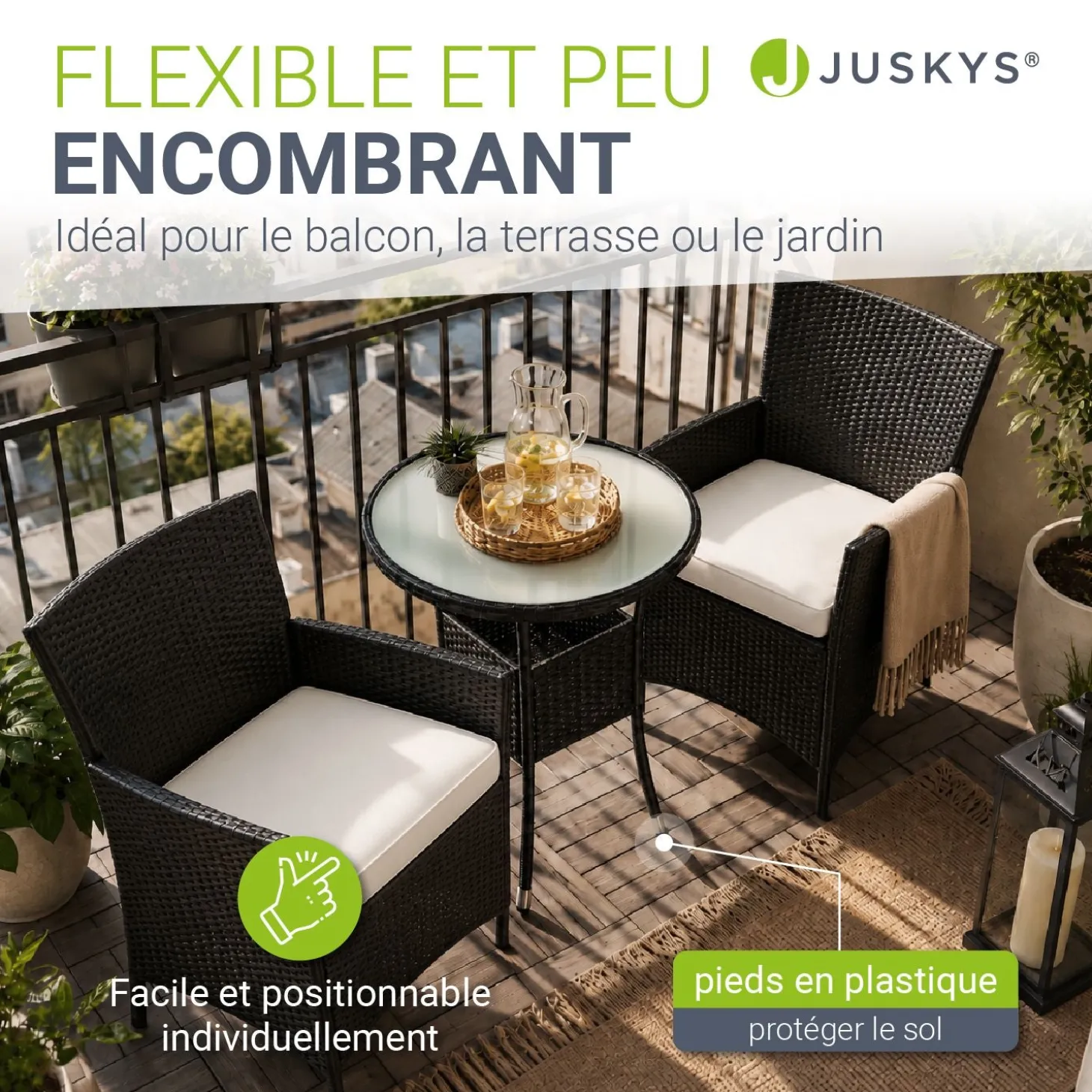 Polyrattan Balkon Set Bayamo