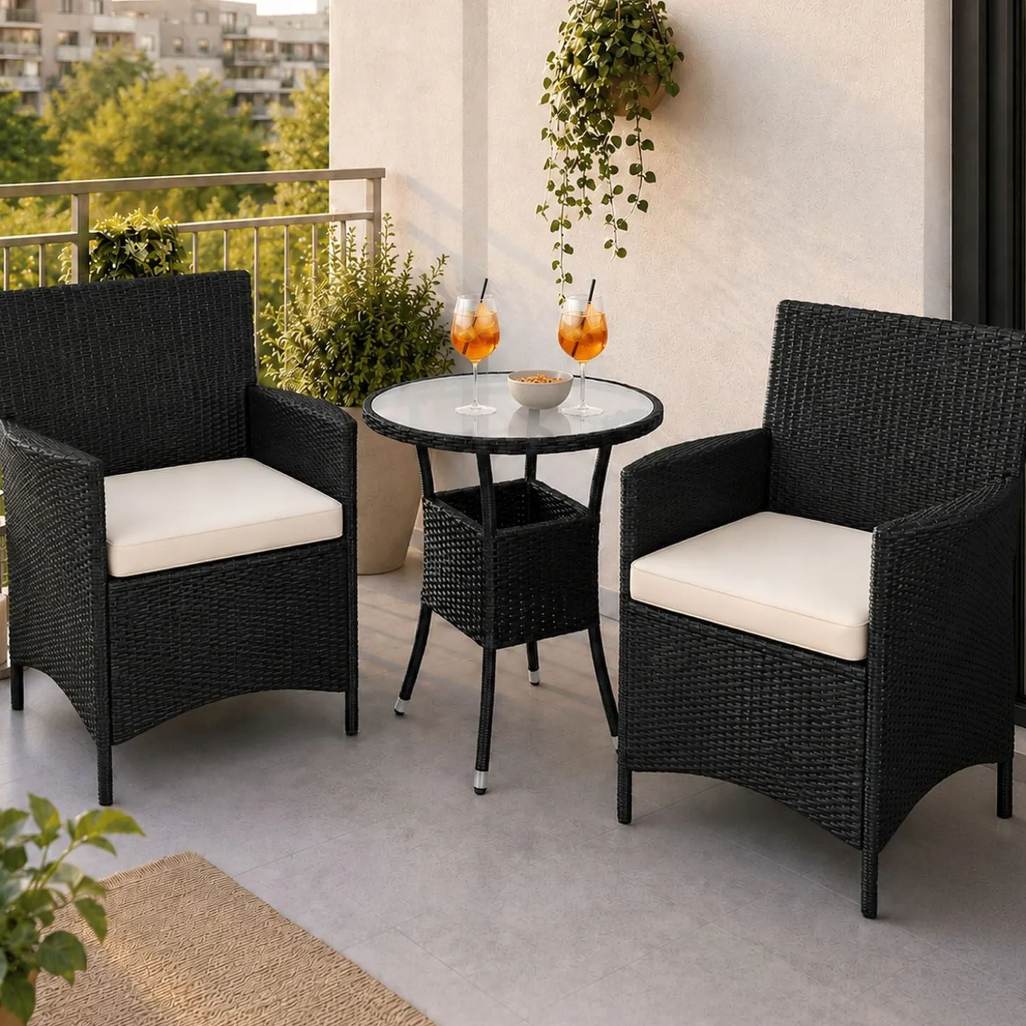 Polyrattan Balkon Set Bayamo