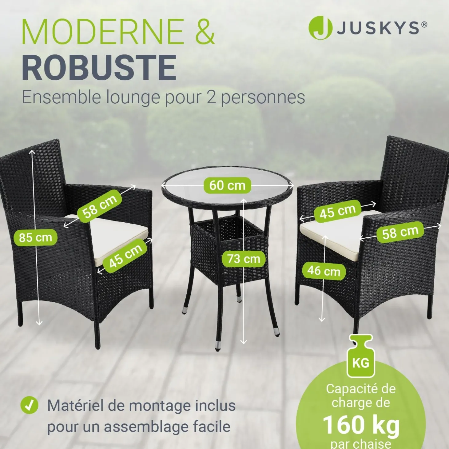 Polyrattan Balkon Set Bayamo