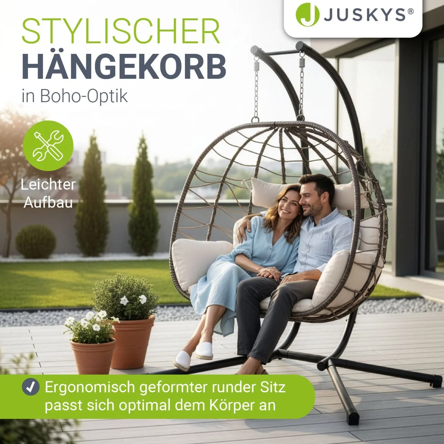 Polyrattan Doppelhängesessel Aria