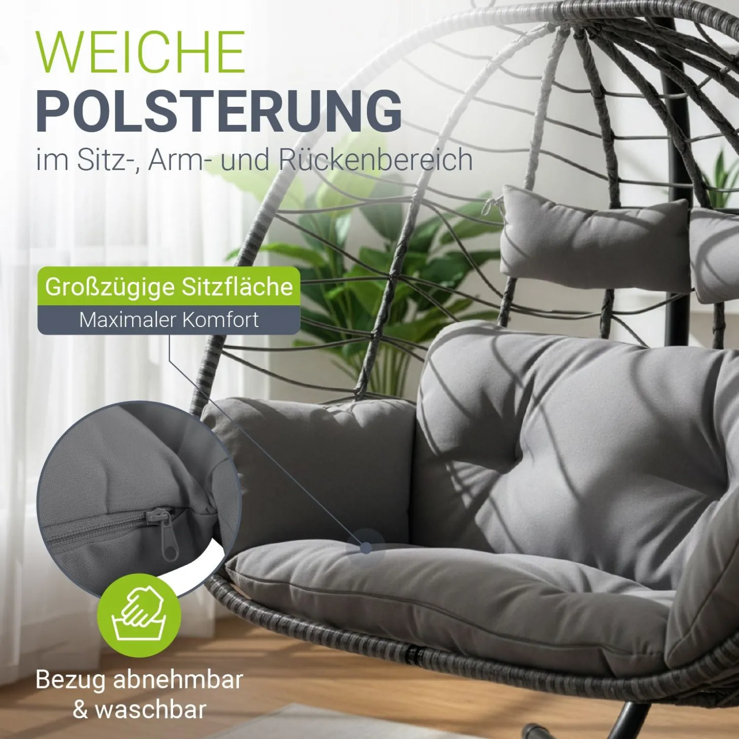 Polyrattan Doppelhängesessel Aria